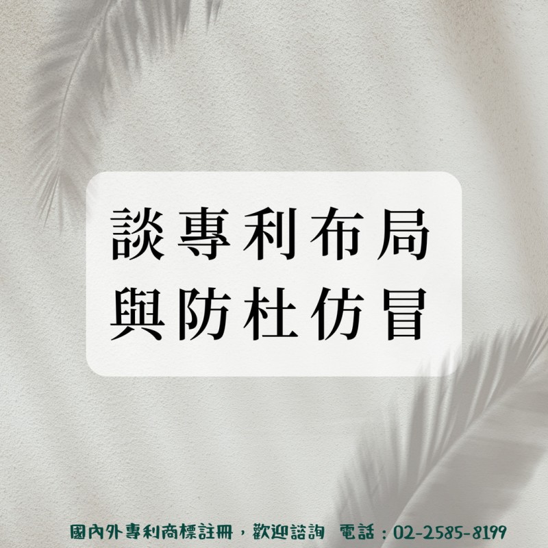 談專利布局與防杜仿冒